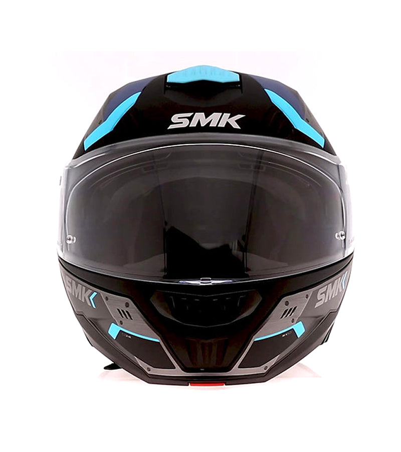 SMK Gullwing Tekker Matt Black Grey Blue (MA265) Modular Helmet - Motovile