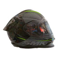 SMK Titan Carbon Fibre Glass Gloss Black Grey Yellow (GL264) Helmet - Motovile