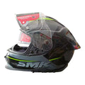 SMK Titan Carbon Fibre Glass Gloss Black Grey Yellow (GL264) Helmet - Motovile