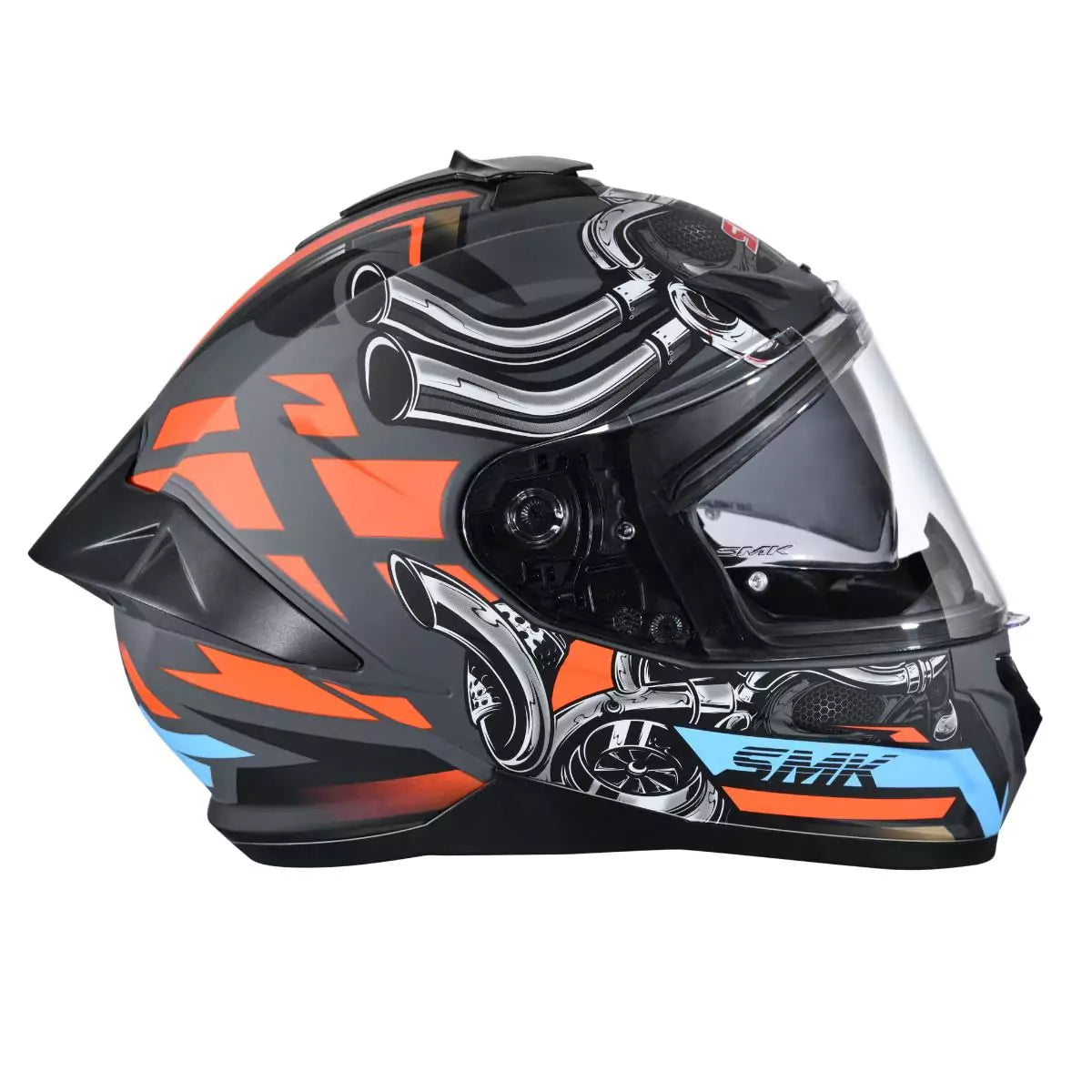 Typhoon Moto Central Helmet Smk Typhoon Rd1 Gloss Black Yellow Grey