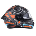 SMK TYPHOON MOTORHEAD GL676 GLOSSY GREY ORANGE Motorbike Helmet (Orange, Black) - Motovile