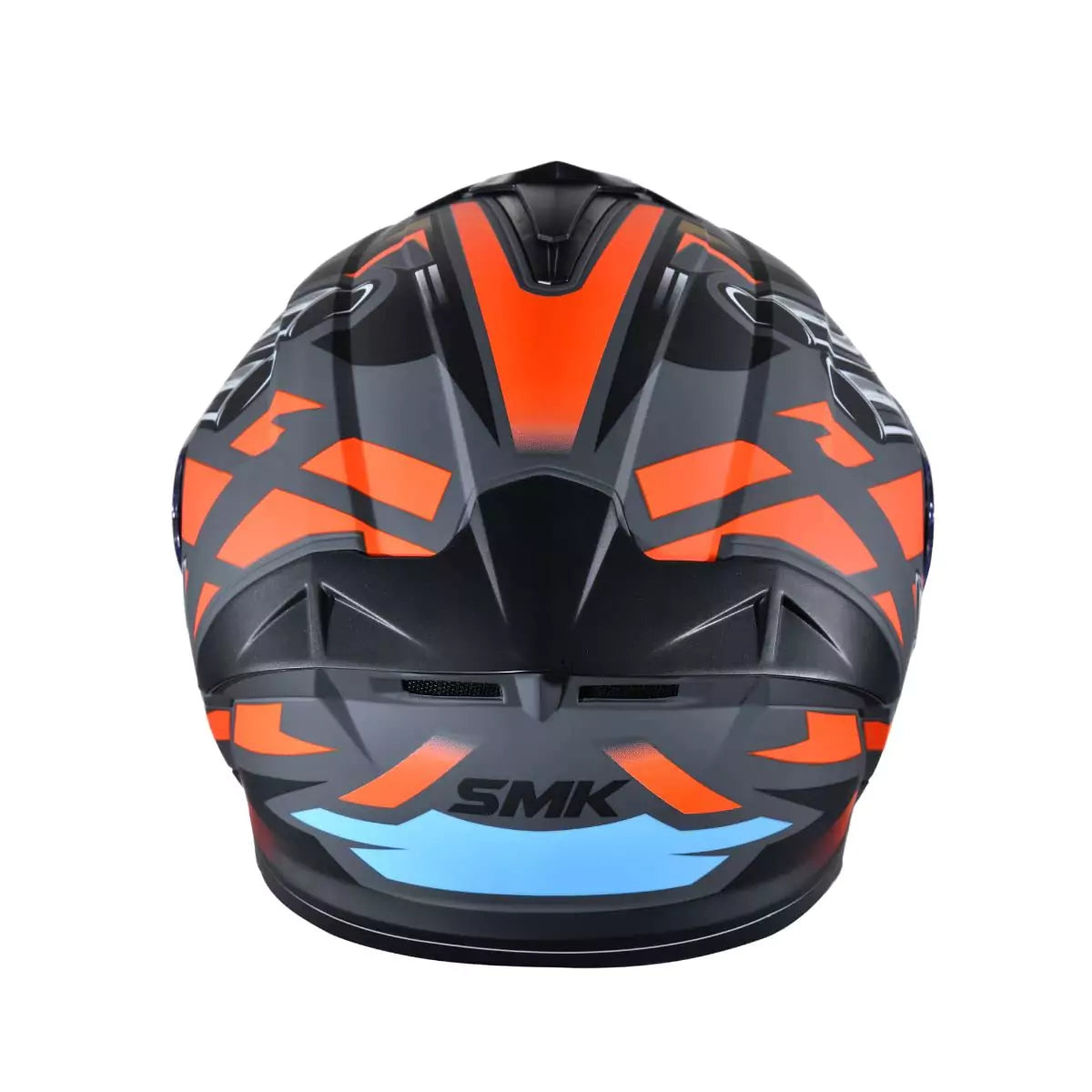 SMK TYPHOON MOTORHEAD GL676 GLOSSY GREY ORANGE Motorbike Helmet (Orange, Black) - Motovile