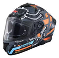 SMK TYPHOON MOTORHEAD GL676 GLOSSY GREY ORANGE Motorbike Helmet (Orange, Black) - Motovile