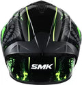 SMK Typhoon Reptile Black Matt Green (MA284) Helmet - Motovile