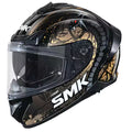 SMK Typhoon Reptile Matt Black Gold (MA277) Helmet - Motovile