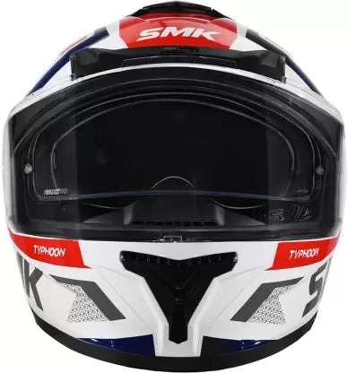 SMK Typhoon Thorn White Red Grey Gloss (GL136) Helmet -Motovile