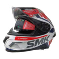 SMK Typhoon Thorn White Red Grey Gloss (GL136) Helmet -Motovile