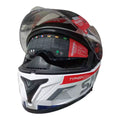 SMK Typhoon Thorn White Red Grey Gloss (GL136) Helmet -Motovile