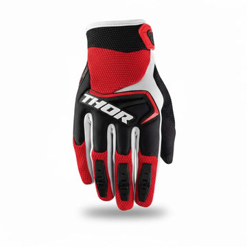 Thor Spectrum Gloves Short Cuff (Multi Black/Red/White, Small) - Motovile