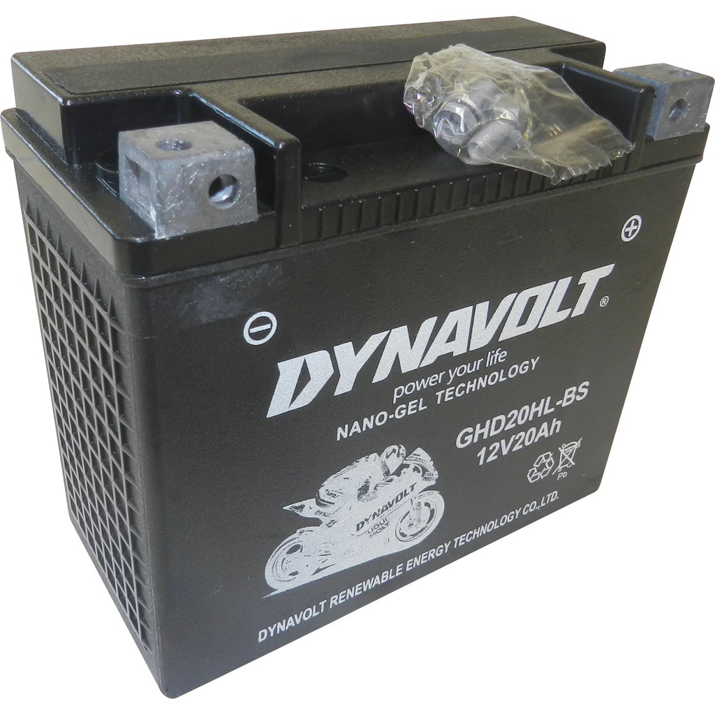 YTX20L-BS Nano Gel 12V20AH Battery for Harley, Jet Ski, Yamaha, sea-doo DYNAVOLT GHD20HL-BS - Motovile