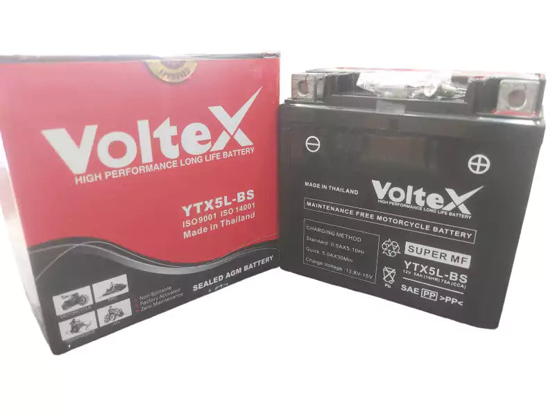 YTX5L-BS VOLTEX NANO GEL BATTERY 12V 5AH - Motovile