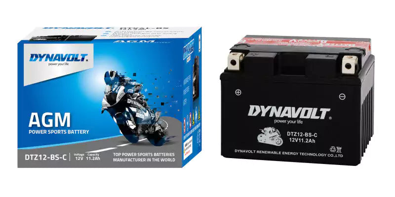 YTZ12-BS-C DYNAVOLT AGM 12V11AH BATTERY - Motovile